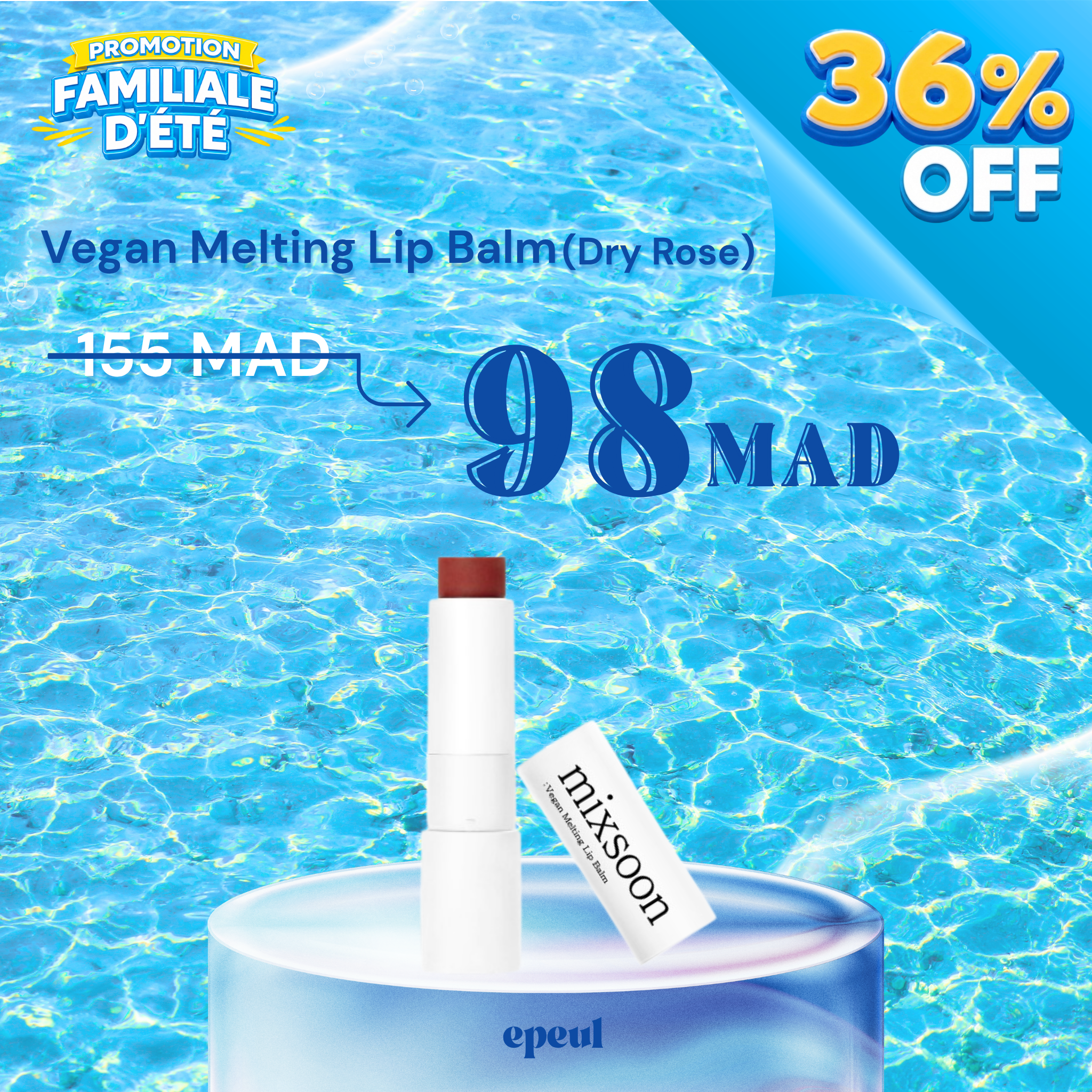 MIXSOON Vegan Melting Lip Balm 4.1g /Dry Rose