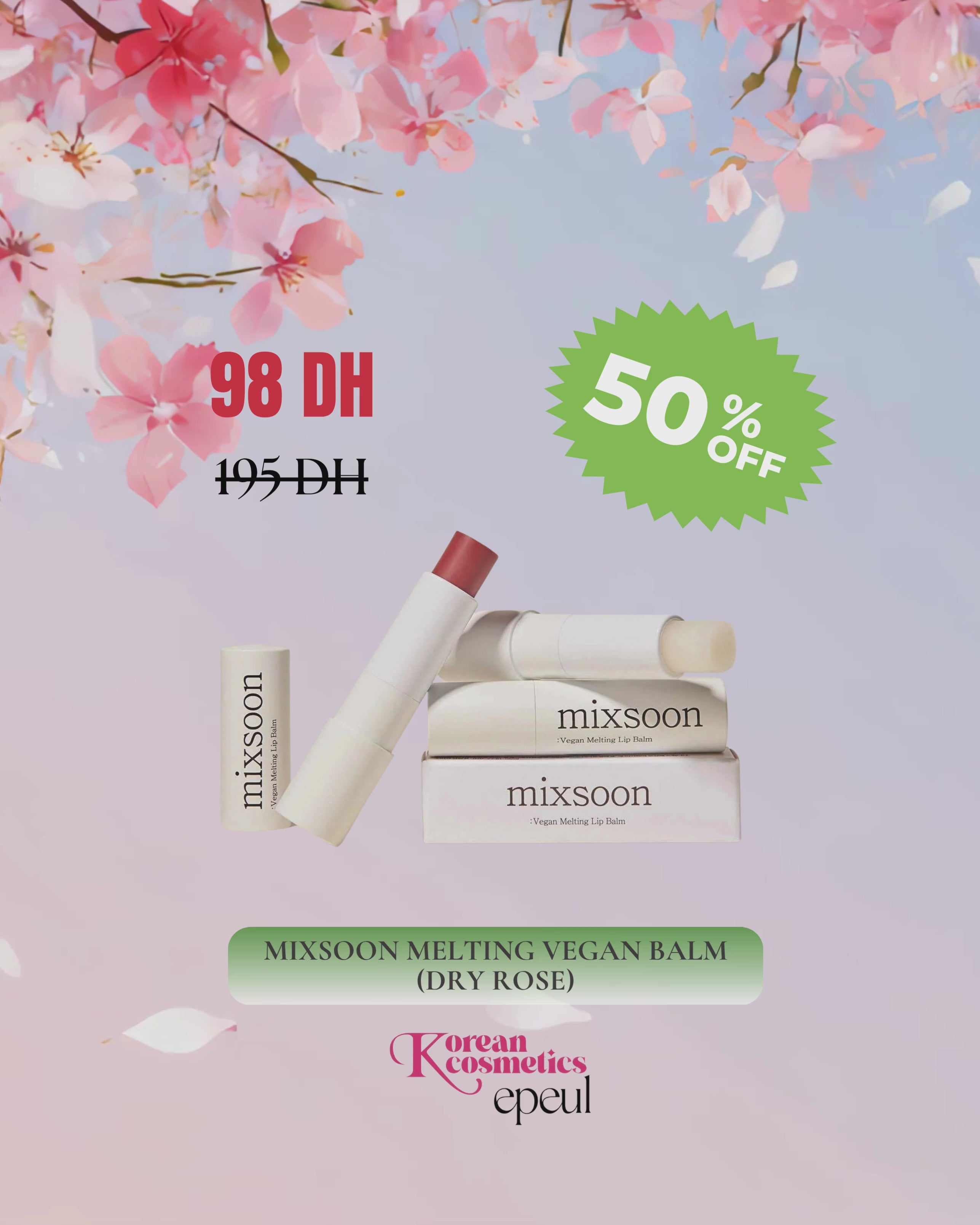 Charger la vidéo : MIXSOON Baume à lèvres fondant Vegan 4.1g /Rose Sèche ​