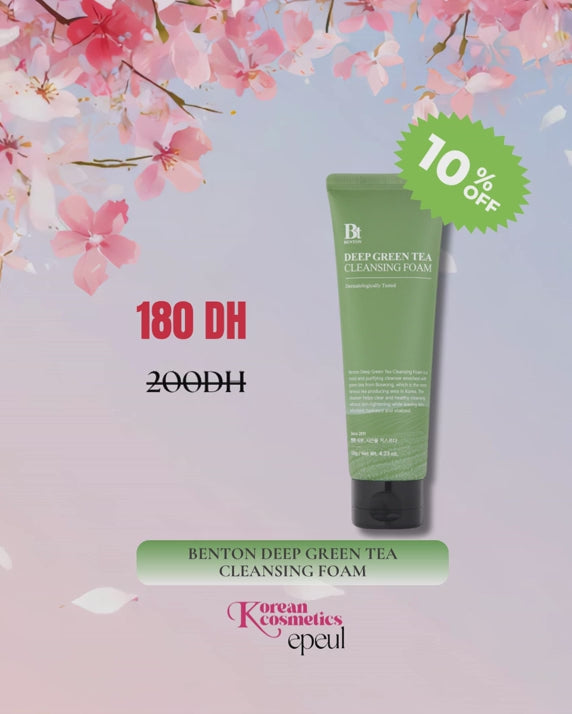 Charger la vidéo : BENTON Deep Green Tea Cleansing foam 120g